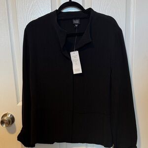 NWT Eileen Fisher Classic Black Jacket silk blend